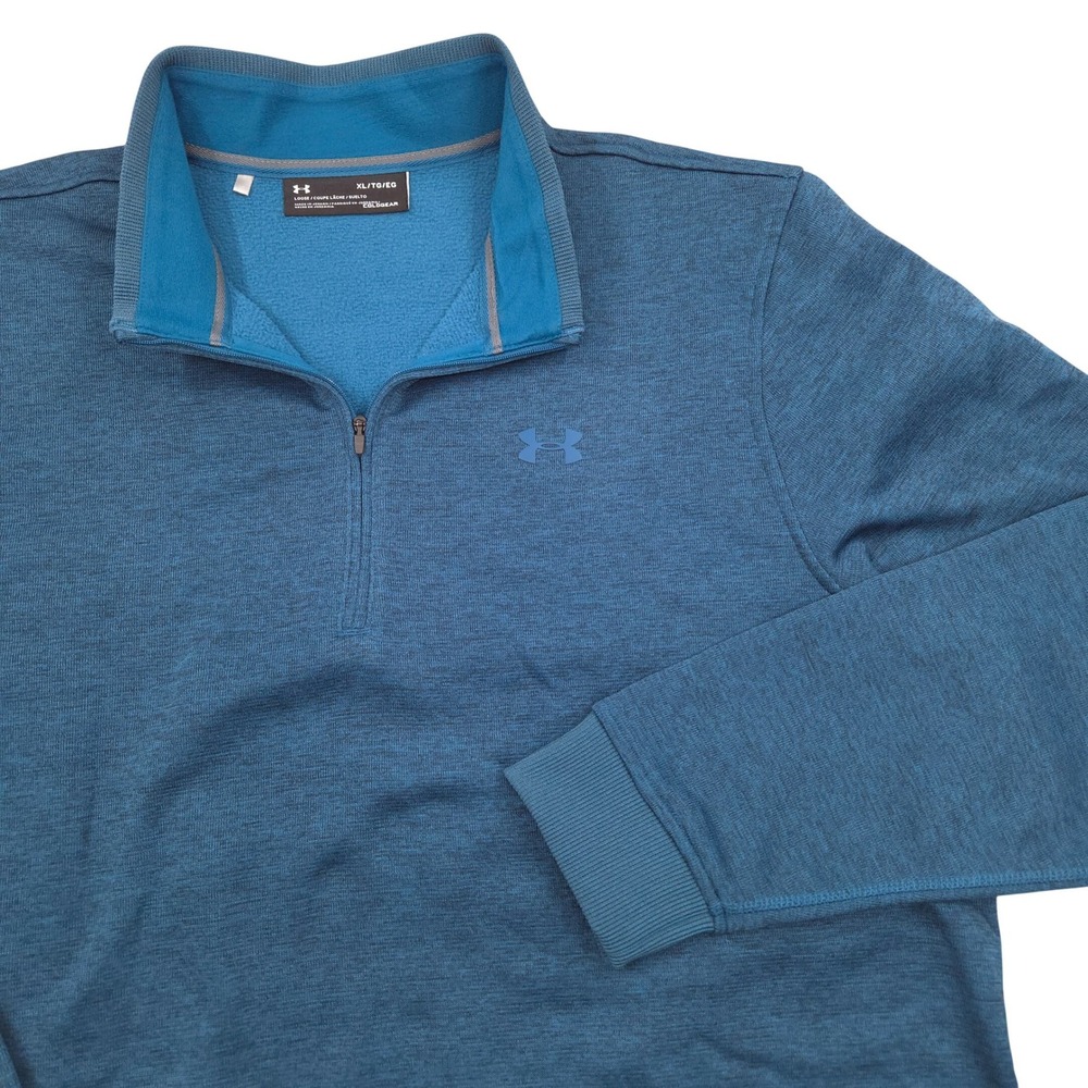 Under Armour UA Storm 1/4‎ Zip Golf Sweater Fleece Heathered Blue Mens XL